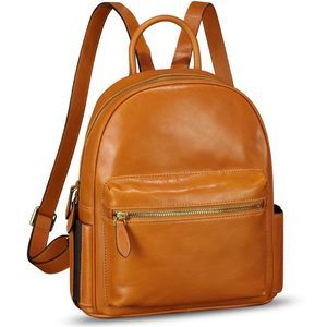 Leather Backpack Purse for Women Vintage Casual Daypack Handmade🐬